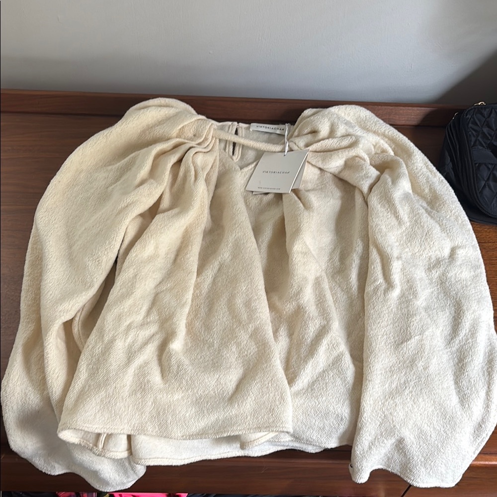 Cult Gaia Cream Bubble shirt Ruched Casual